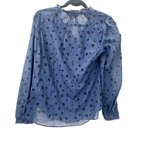 Joie Multi Alain Floral Semi-Sheer Long Sleeve Shirt Blue Size Small NWT - Picture 6 of 12